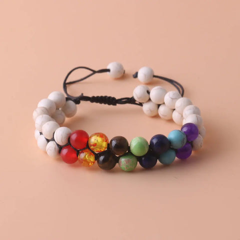 Chakra Healing Crystal Bracelet – Yoga Stone Beads for Meditation, Relaxation, and Anxiety Relief