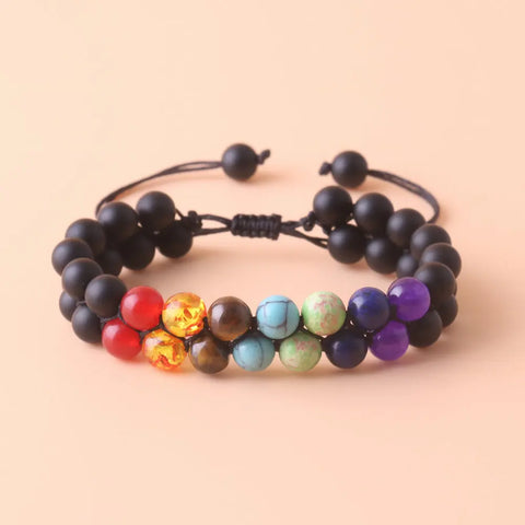 Chakra Healing Crystal Bracelet – Yoga Stone Beads for Meditation, Relaxation, and Anxiety Relief