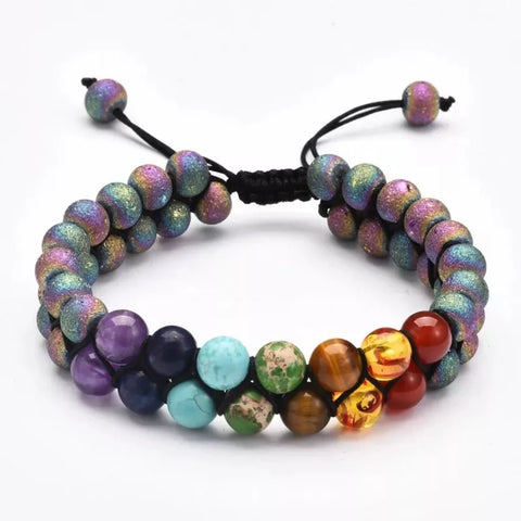 Chakra Healing Crystal Bracelet – Yoga Stone Beads for Meditation, Relaxation, and Anxiety Relief