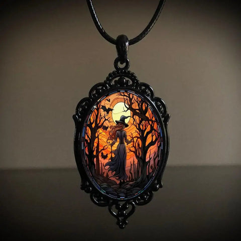 Gothic Vampire Owl Cameo Necklace - 12 Styles for Women & Men | Pagan Witch Jewelry Gift