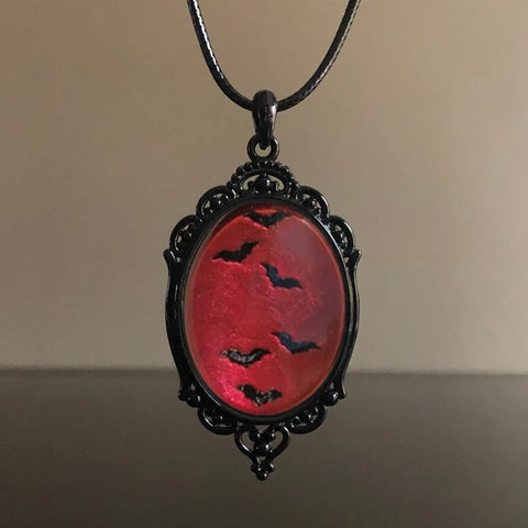 Gothic Vampire Owl Cameo Necklace - 12 Styles for Women & Men | Pagan Witch Jewelry Gift