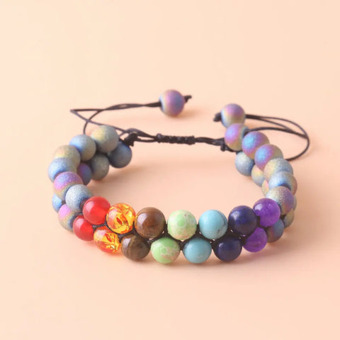 Chakra Healing Crystal Bracelet – Yoga Stone Beads for Meditation, Relaxation, and Anxiety Relief