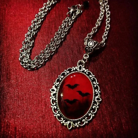 Gothic Vampire Owl Cameo Necklace - 12 Styles for Women & Men | Pagan Witch Jewelry Gift