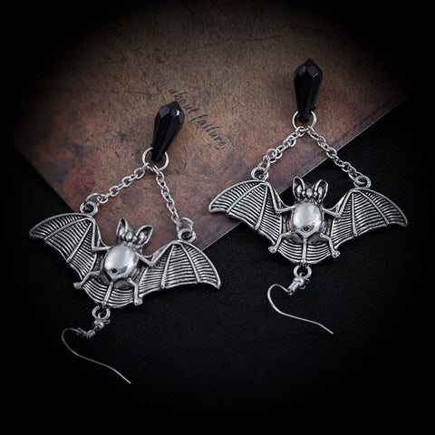 Gothic Vampire Bat Earrings - Punk Rock Jewelry for Women & Men