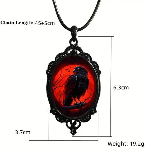 Gothic Vampire Owl Cameo Necklace - 12 Styles for Women & Men | Pagan Witch Jewelry Gift