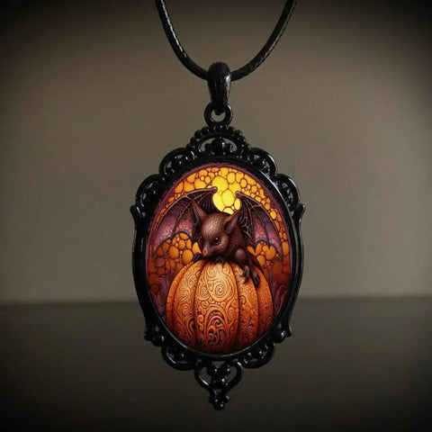 Gothic Vampire Owl Cameo Necklace - 12 Styles for Women & Men | Pagan Witch Jewelry Gift