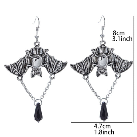 Gothic Vampire Bat Earrings - Punk Rock Jewelry for Women & Men