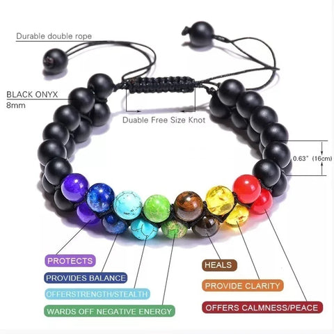 Chakra Healing Crystal Bracelet – Yoga Stone Beads for Meditation, Relaxation, and Anxiety Relief