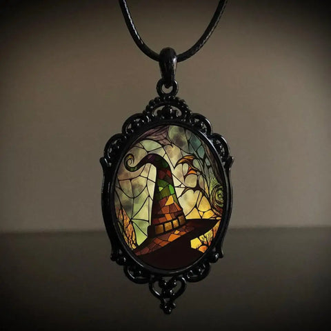 Gothic Vampire Owl Cameo Necklace - 12 Styles for Women & Men | Pagan Witch Jewelry Gift