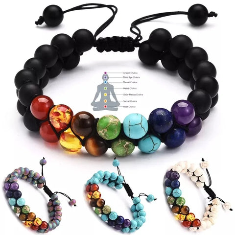 Chakra Healing Crystal Bracelet – Yoga Stone Beads for Meditation, Relaxation, and Anxiety Relief