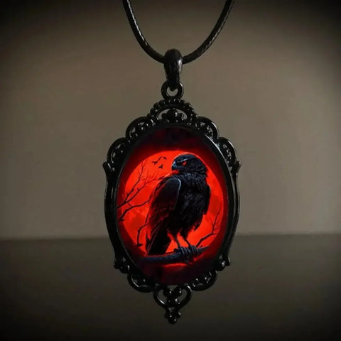 Gothic Vampire Owl Cameo Necklace - 12 Styles for Women & Men | Pagan Witch Jewelry Gift