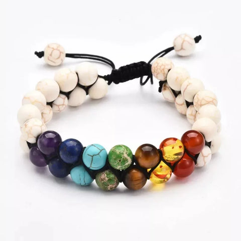 Chakra Healing Crystal Bracelet – Yoga Stone Beads for Meditation, Relaxation, and Anxiety Relief