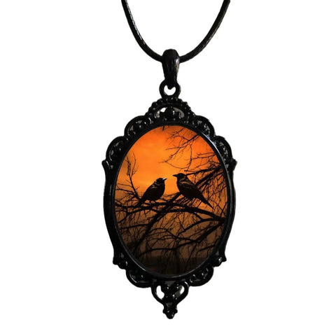 Gothic Vampire Owl Cameo Necklace - 12 Styles for Women & Men | Pagan Witch Jewelry Gift