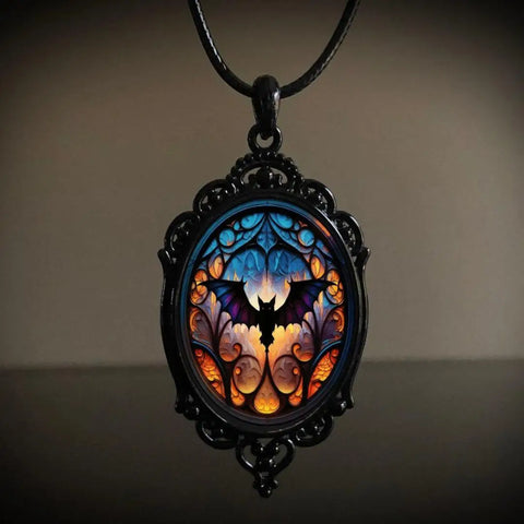 Gothic Vampire Owl Cameo Necklace - 12 Styles for Women & Men | Pagan Witch Jewelry Gift